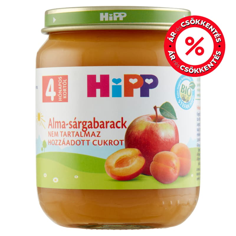 Hipp Bio Alma-sárgabarack bébidesszert 4 hónapos kortól