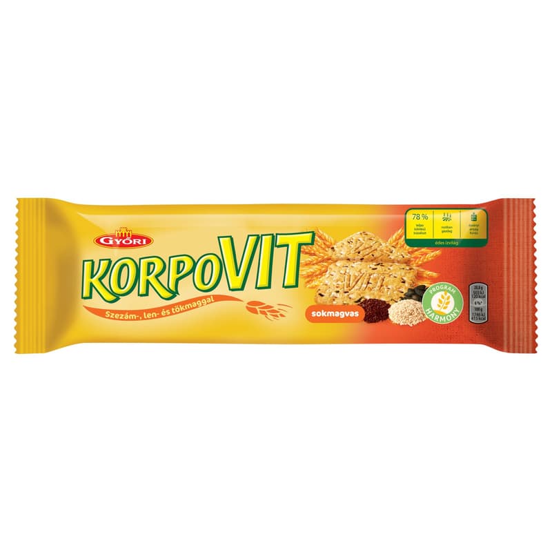 Győri Korpovit Crunchy, Sweet Biscuit with Whole Grains and Seeds