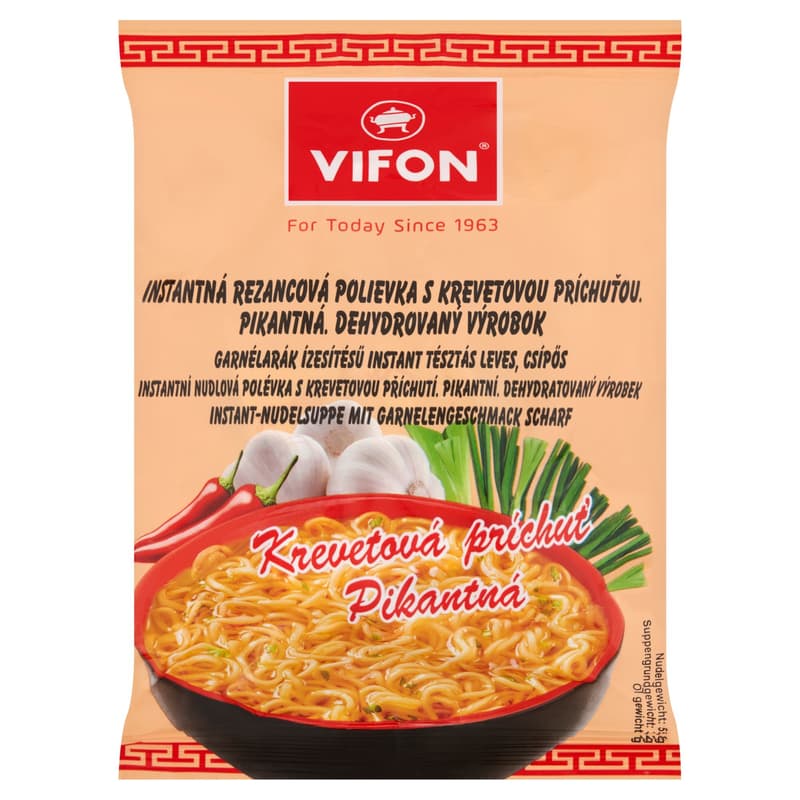 Vifon Garnélarák ízesítésű instant tésztás leves