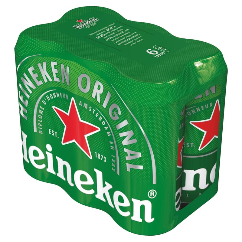 Heineken Premium Quality Lager Canned Beer 5% (6 pc)