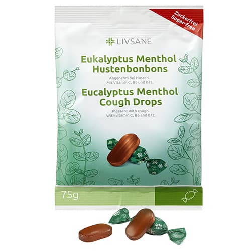 LIVSANE Eucalyptus-Menthol flavoured candy with sweeteners 75g