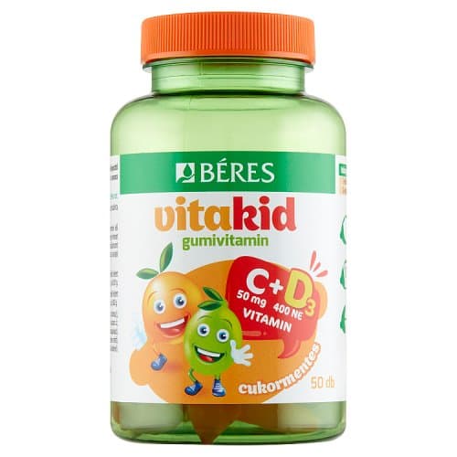 Béres VitaKid C+D₃ cukormentes gumivitamin 50 db