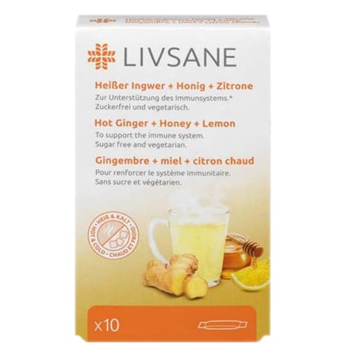 LIVSANE Hot Ginger Honey Lemon por 10 db