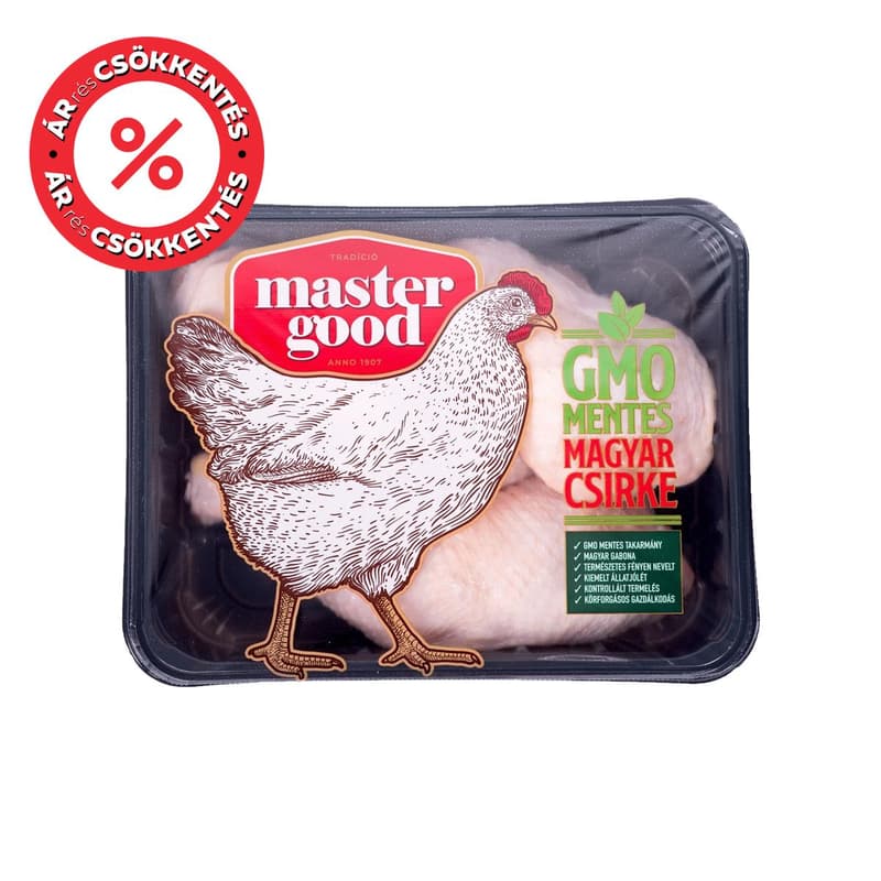 GMO mentes friss csirke egészcomb, védőgázas csomagolásban