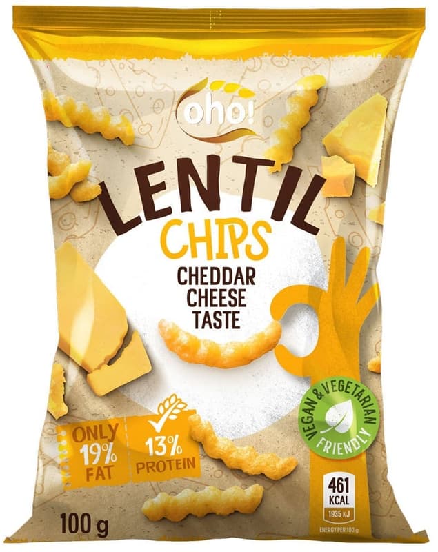 OHO lentil snack Cheddar