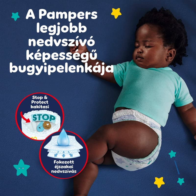 Pampers Night Pants Éjszakai Bugyipelenka, Méret: 4 (9-15 kg) 25 db