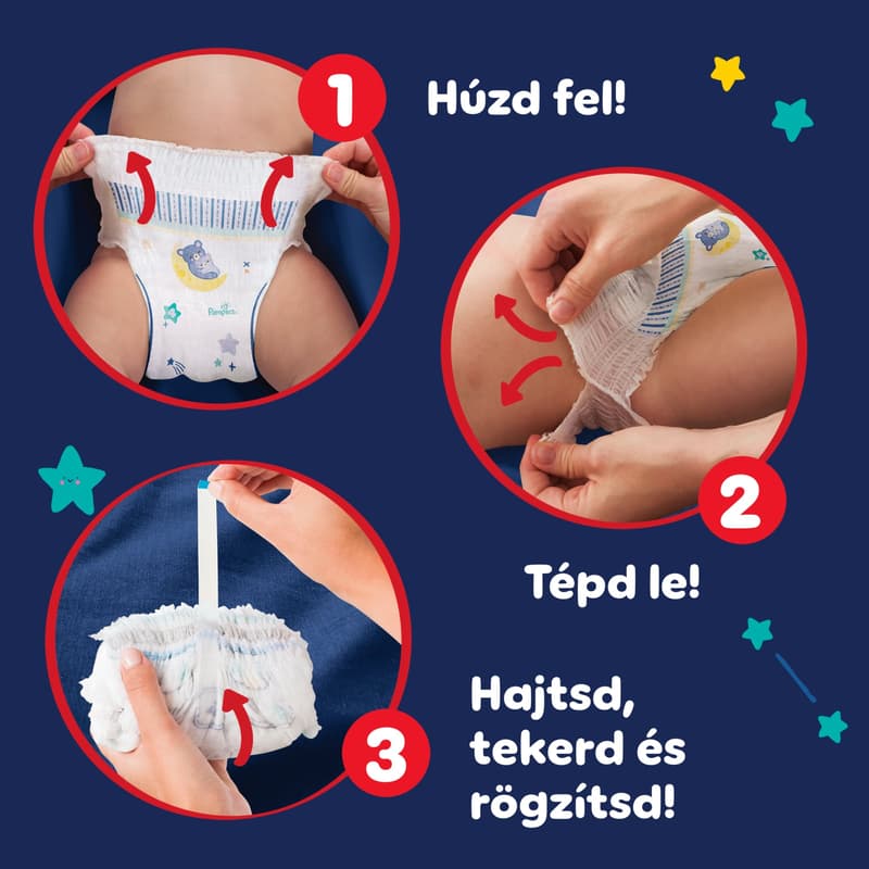 Pampers Night Pants Éjszakai Bugyipelenka, Méret: 4 (9-15 kg) 25 db