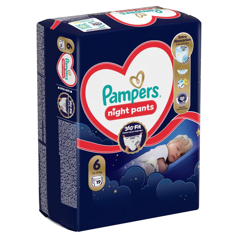 Pampers Night Pants Éjszakai Bugyipelenka, Méret: 6 (13+ kg) 19 db
