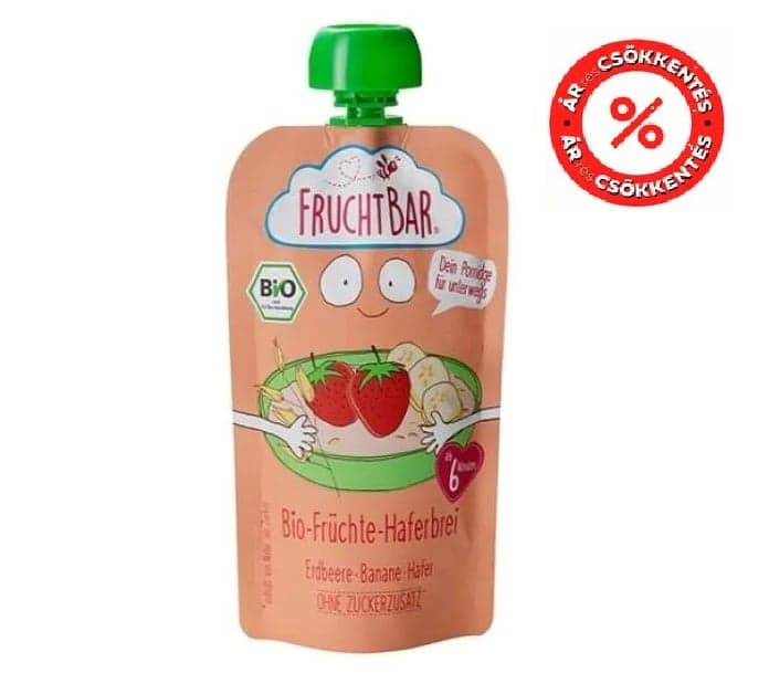 Fruchtbar BIO Zabkása Eper, banán, zab 6 hónapos kortól