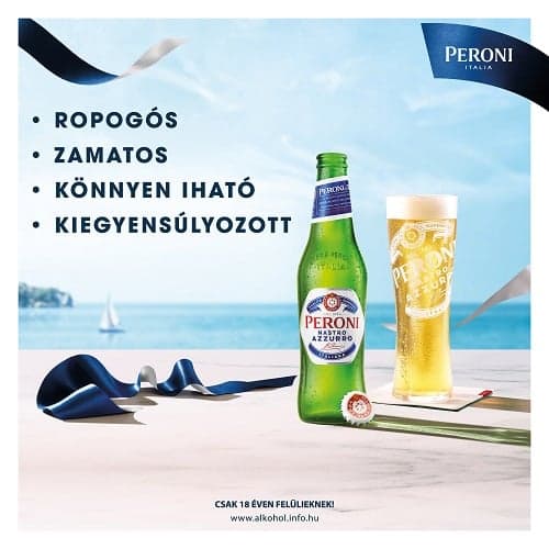Peroni minőségi világos sör 5,0%, 24 üveg