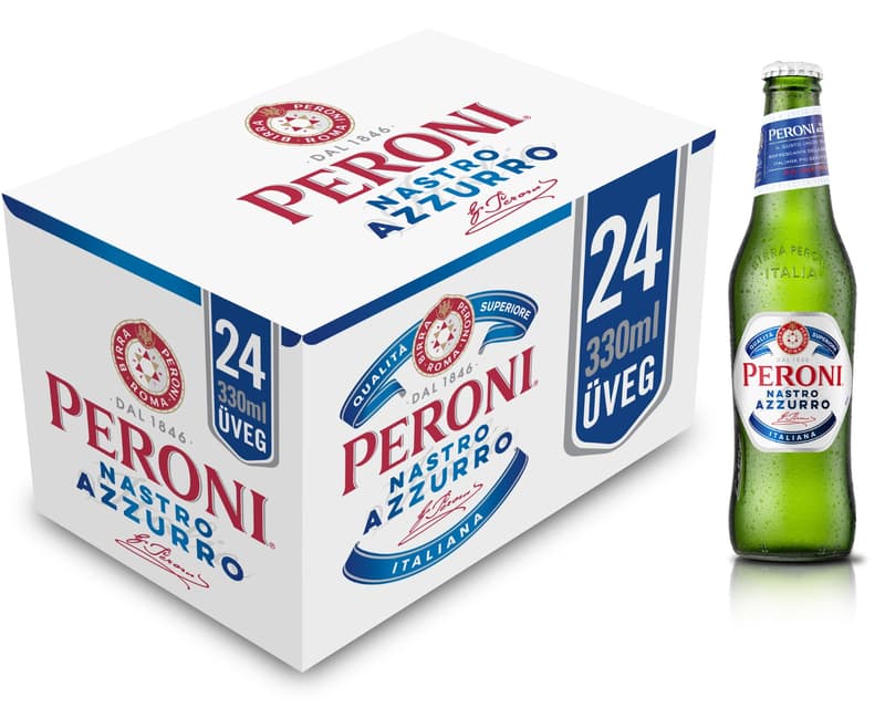 Peroni minőségi világos sör 5,0%, 24 üveg