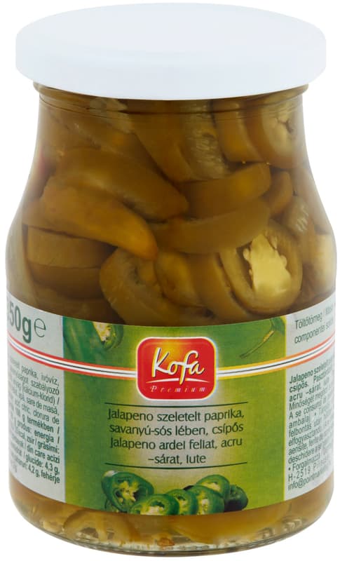 Kofa green jalapeno pepper sliced