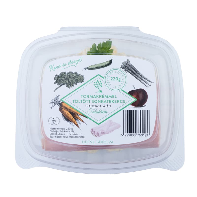 Falukrém Tormakrémmel töltött sonkatekercs (2db) Franciasalátán
