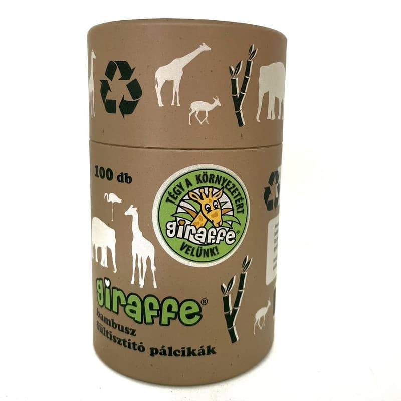 giraffe® Bambusz Fültisztisztító Tégelyes 100db