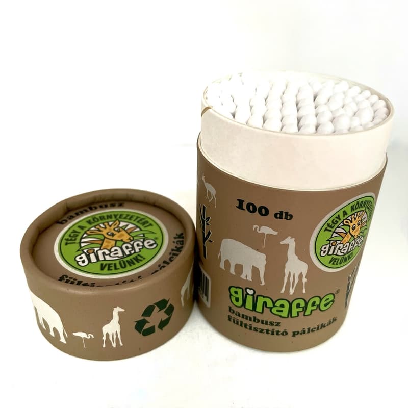 giraffe® Bambusz Fültisztisztító Tégelyes 100db