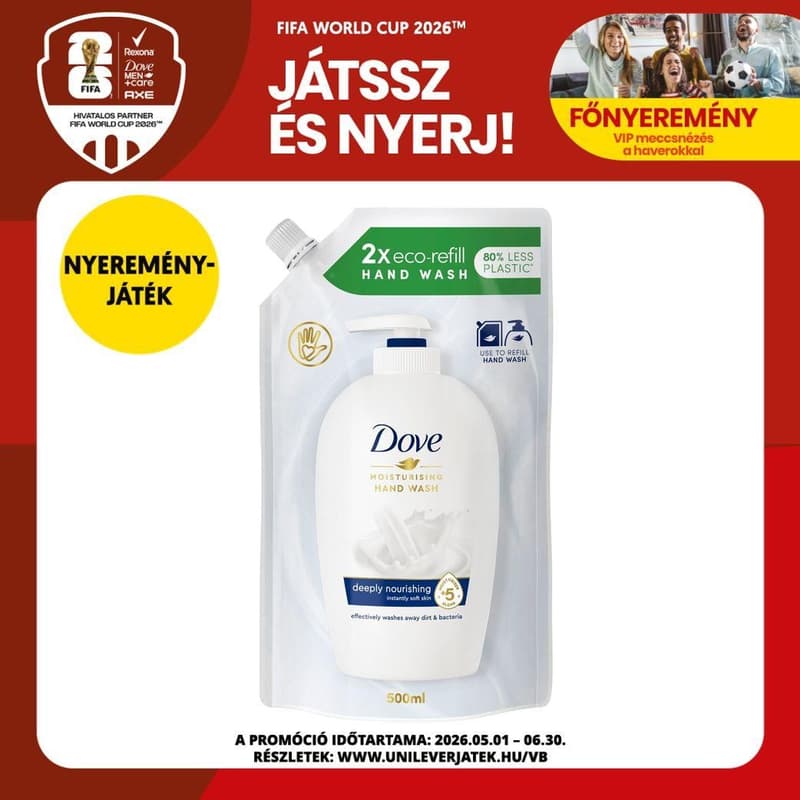 Dove Deeply Nourishing folyékony krémszappan utántöltő, 750 ml