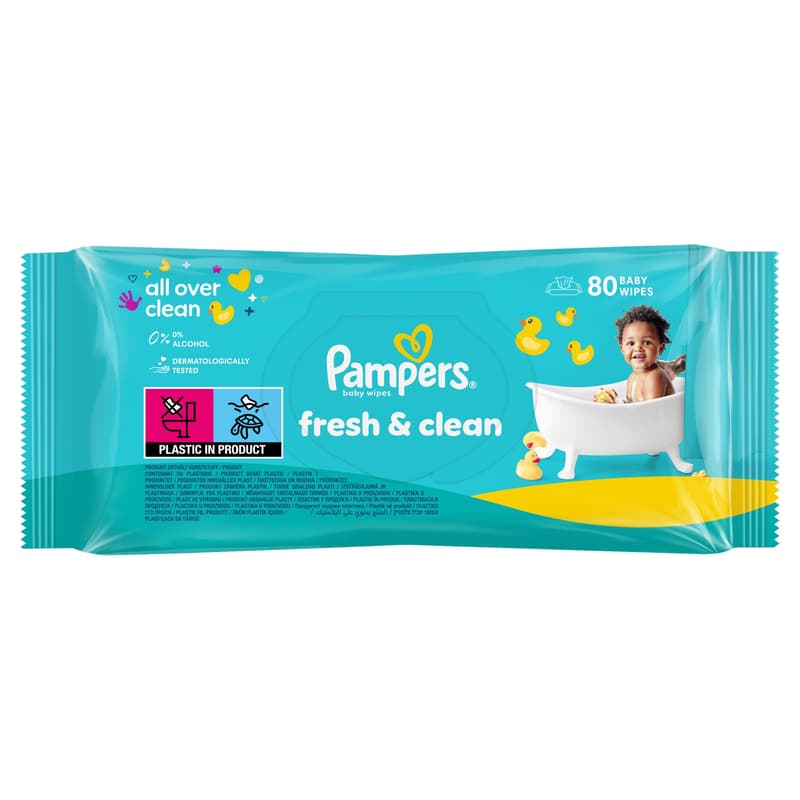 Pampers Nedves Törlőkendő Fresh Clean, 80 db