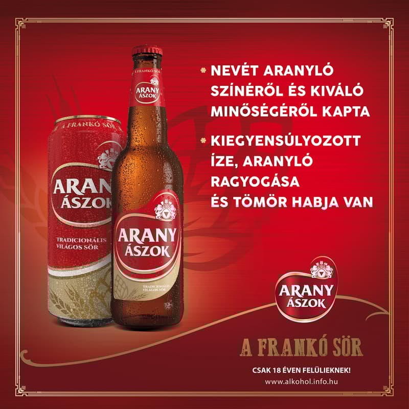 Arany Ászok világos sör 4,3% (6-os multipack)