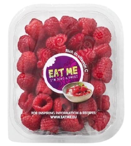 Eat Me Raspberries, packaged