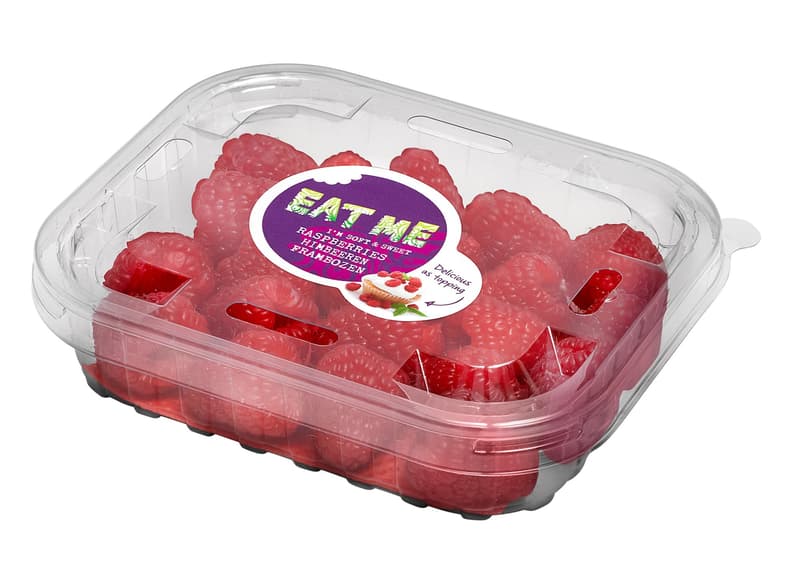 Eat Me Raspberries, packaged
