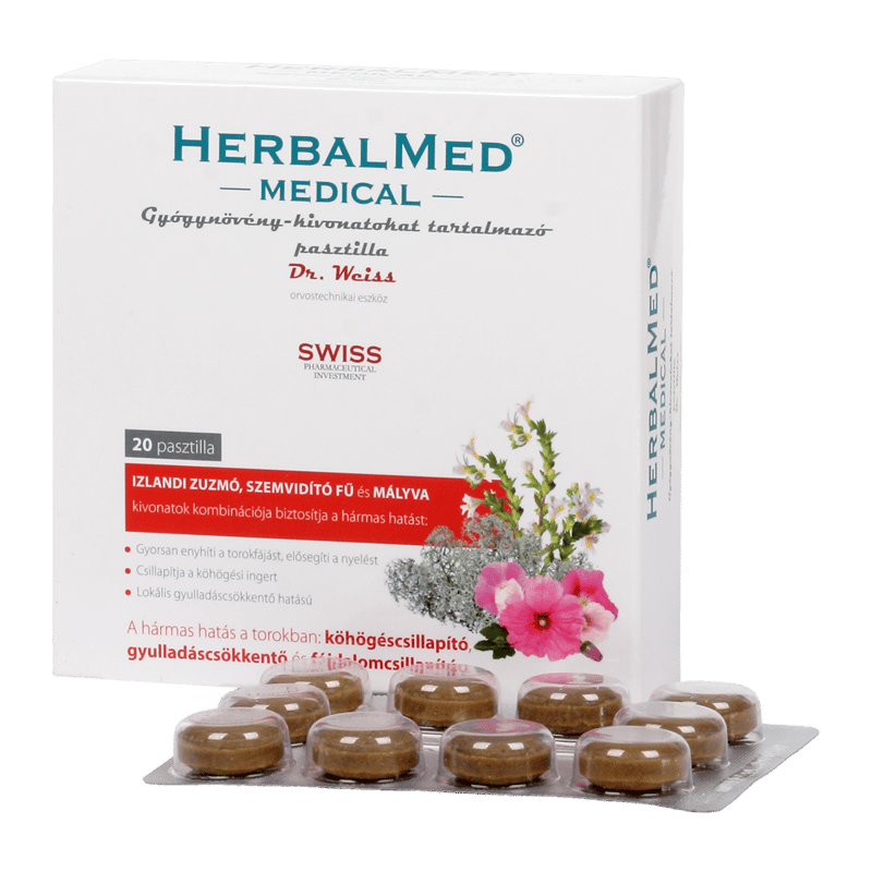 Herbalmed Medical gyógynövény pasztilla 20 db