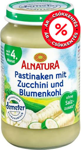 Alnatura BIO Paszternák Cukkinivel és Karfiollal 4 hónapos kortól