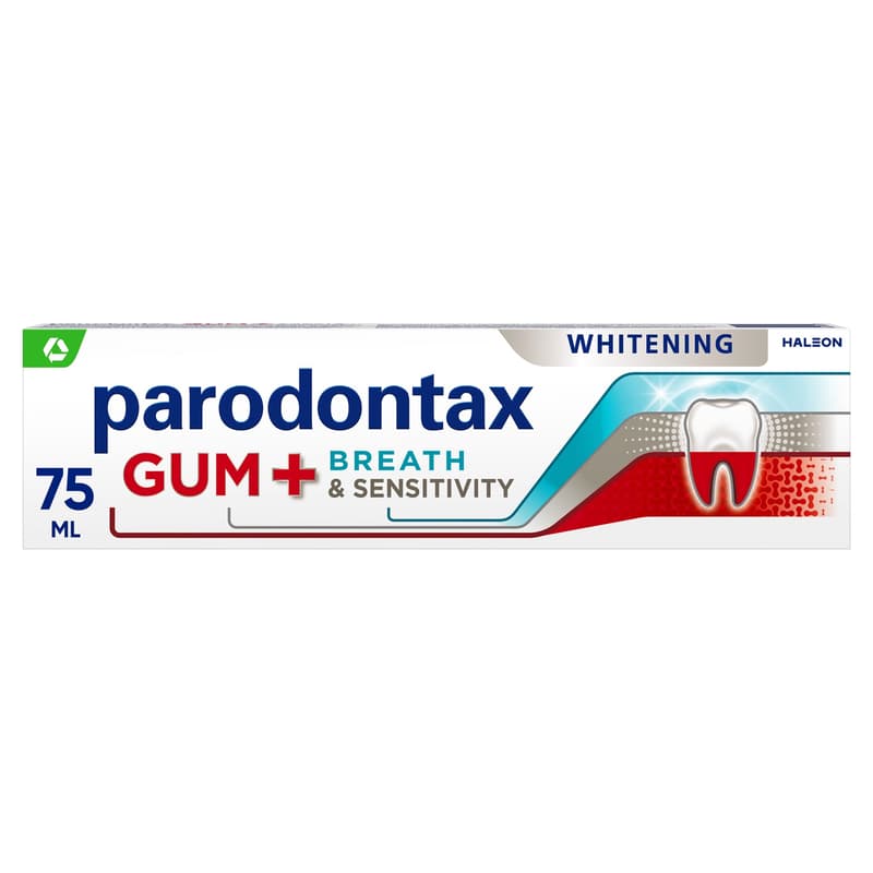 Parodontax Gum + Breath & Sensitivity Whitening fluoridos fogkrém 75 ml