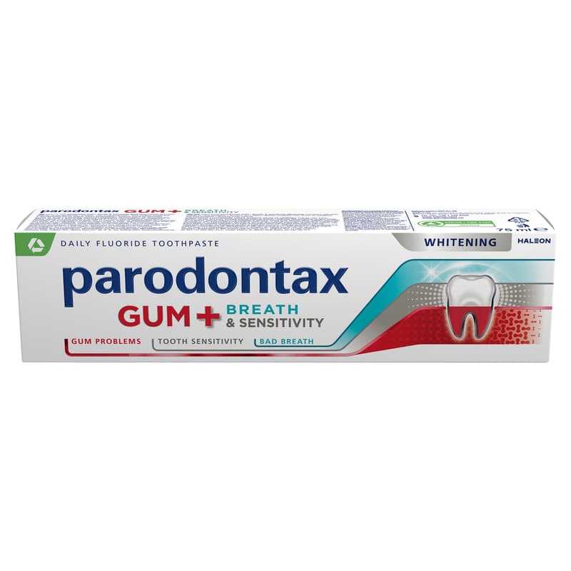 Parodontax Gum + Breath & Sensitivity Whitening fluoridos fogkrém 75 ml