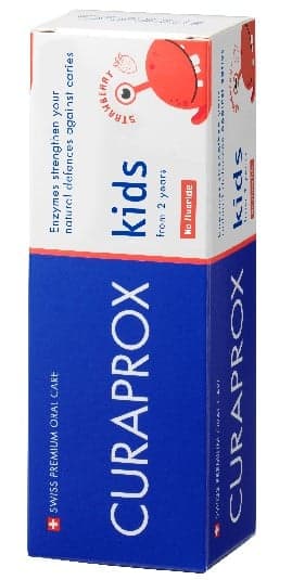 Curaprox Kids Enzyme Toothpaste for kids, strawberry flavoured, fluoride free