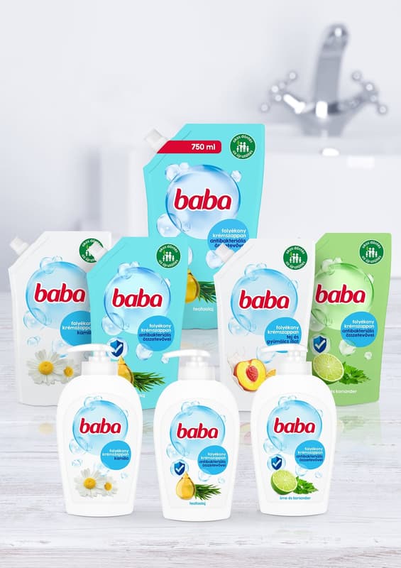 Baby liquid soap refill with antibacterial ingredient, tea tree oil