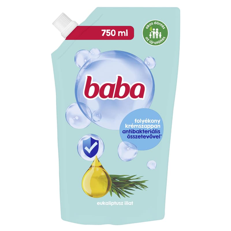 Baby liquid soap refill with antibacterial ingredient, tea tree oil