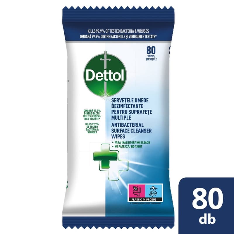 Dettol antibakteriális felülettisztító törlőkendő