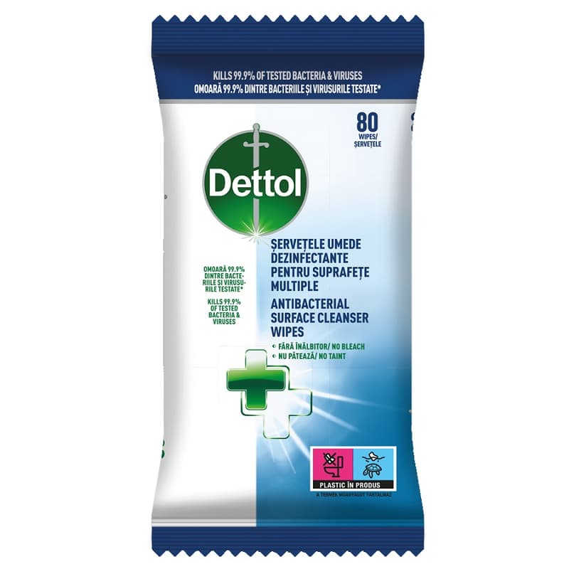 Dettol antibakteriális felülettisztító törlőkendő