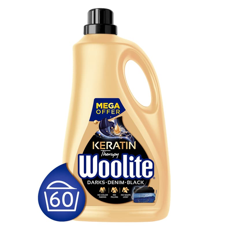 Woolite Keratin Therapy mosószer sötét ruhákhoz 3.6 liter