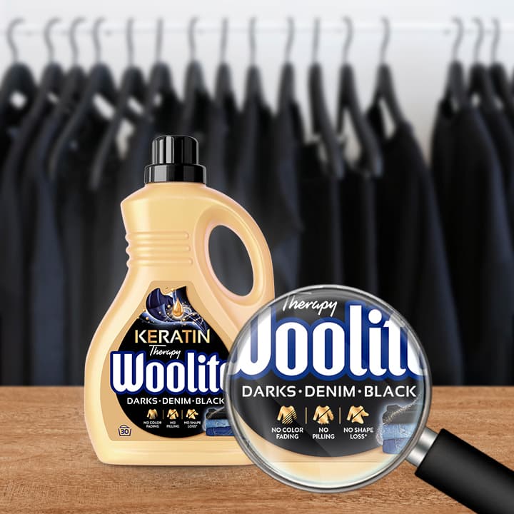Woolite Keratin Therapy mosószer sötét ruhákhoz 3.6 liter