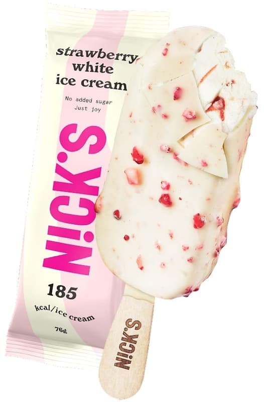 Nick's Pálcikás fehércsokis-epres jégkrém