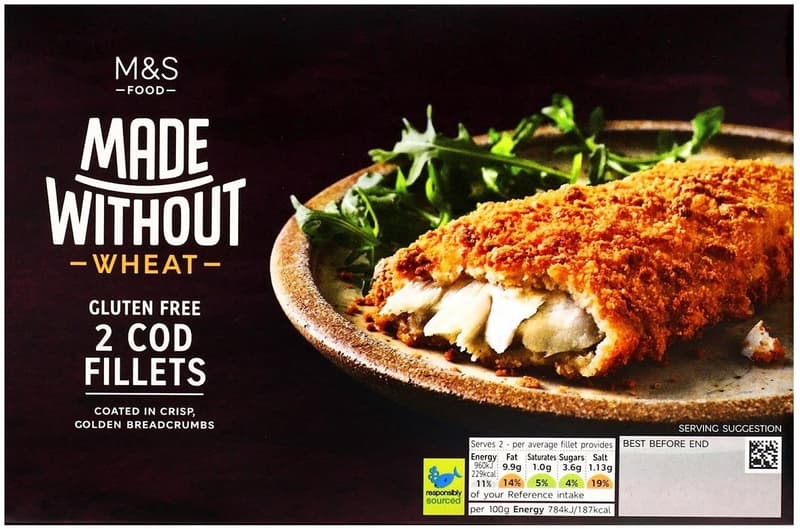 Marks & Spencer 2 db tőkehalfilé gluténmentes panírban