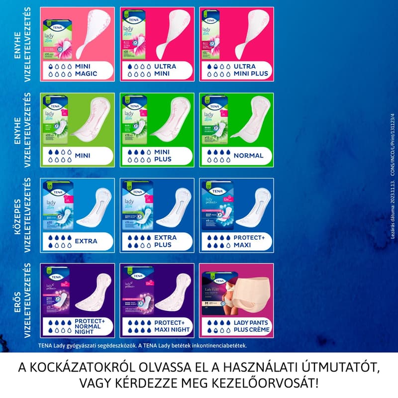 Tena Lady Slim Extra puha inkontinencia betét rendszeres vizeletvesztésre