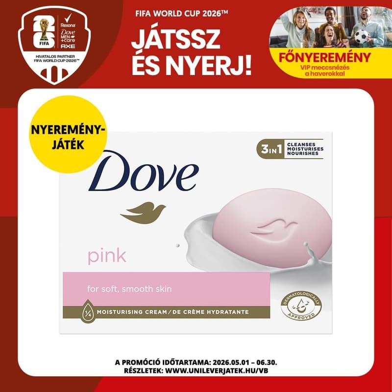 Dove Pink krémszappan, 90 g