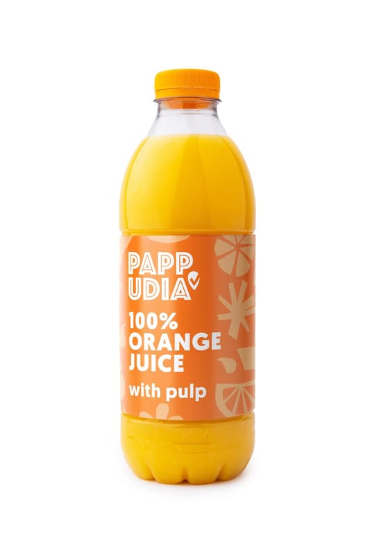 Pappudia 100% Friss Narancslé gyümölcshússal