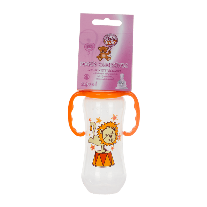 Baby Bruin polipropilén cumisüveg fogóval - karcsú 240ml