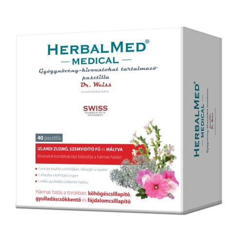 Herbalmed Medical gyógynövény pasztilla 40 db
