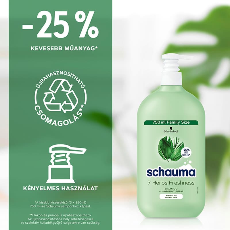Schauma shampoo 7 herbs (anti-frizz, for oily hair)