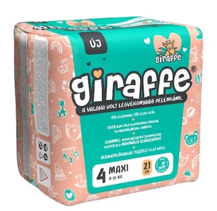giraffe® Maxi Channel Pelenka 9-18 kg (4-es méret)