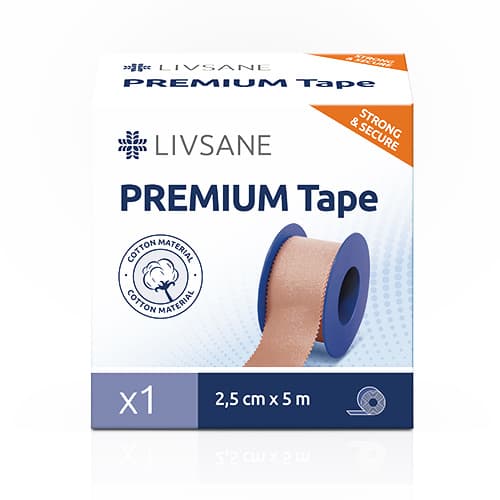 Livsane Premium sticking plaster 5mx2,5cm 1x