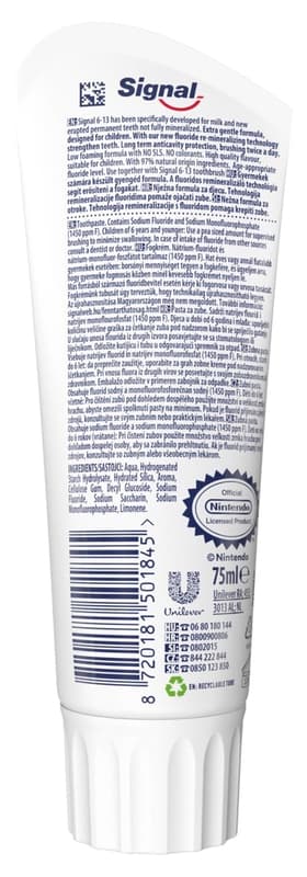 Signal Junior Super Mario mentás fogkrém, 75 ml
