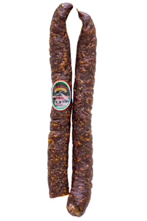 Mendei borókás sertéskolbász