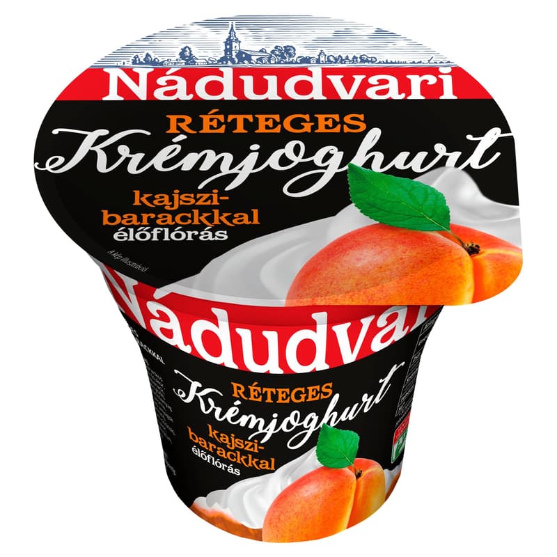 Nádudvari élőflórás, réteges krémjoghurt kajszibarackkal