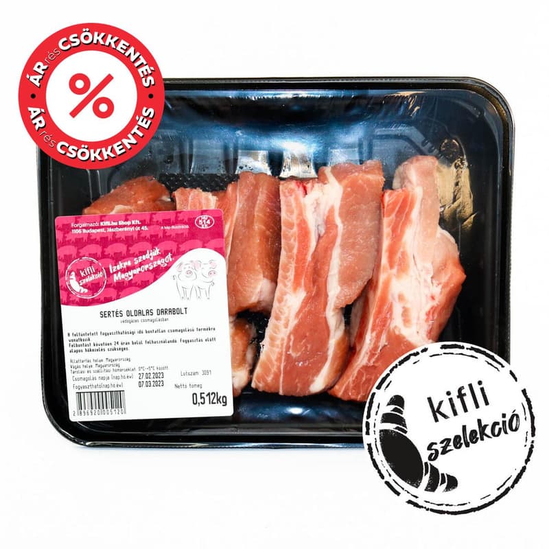 Kifli Szelekció Sertés oldalas, darabolt