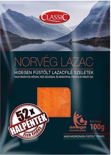 Hidegen Füstölt lazacfilé szeletek (Norvég)